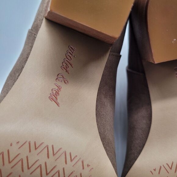 NEW Violet & Red Womens Jackson Lazer Cut Topline Booties tan taupe Size US 10 - Picture 7 of 9